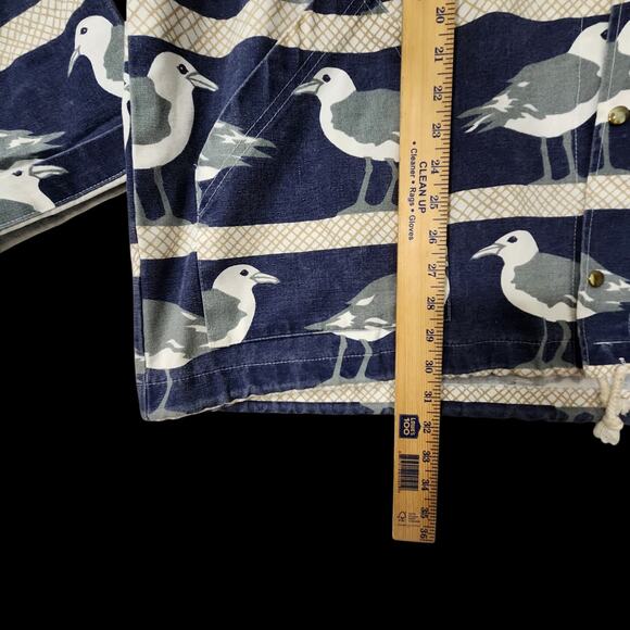 VTG MICHIGAN RAG Co SEAGULL PRINT CANVAS PARKA JACKET MARUSHKA 80s 90s LG XL - Picture 10 of 11